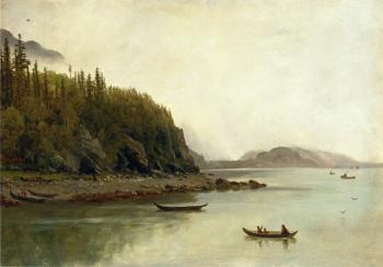 Albert Bierstadt : Indians Fishing